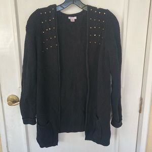 black cardigan with studs